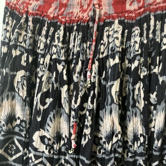 Vintage Jessie Midi Skirt Womens Floral Cotton Gauze Boho Hippie Pull On Comfy - Picture 3 of 9